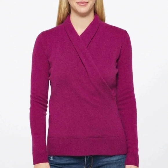 New 41 Hawthorn Quinn Cashmere Sweater Surplice - Picture 1 of 7